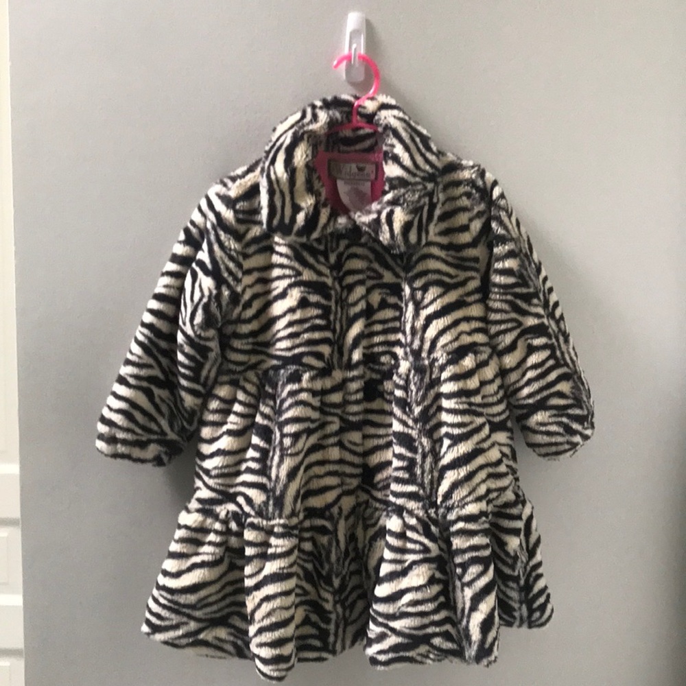 Zebra furry coat